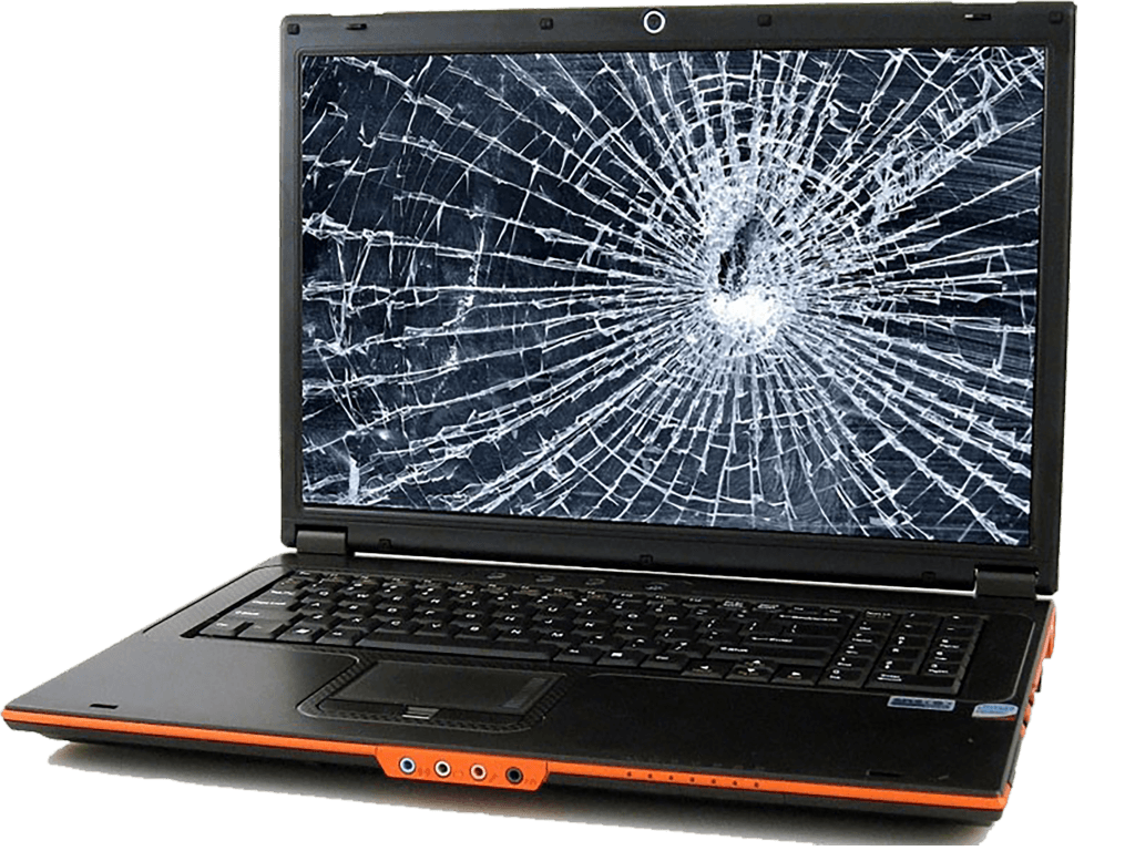 Laptop with a broken screen