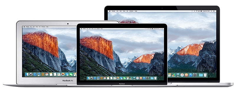 A picture of a MacBook, MacBook Air and MacBook Pro