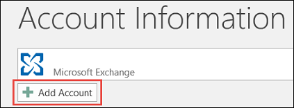 Outlook 2016 Add Account