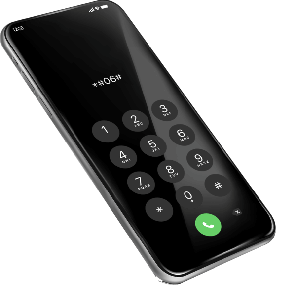 an iPhone where someone has used the keypad to dial star hash zero six hash.